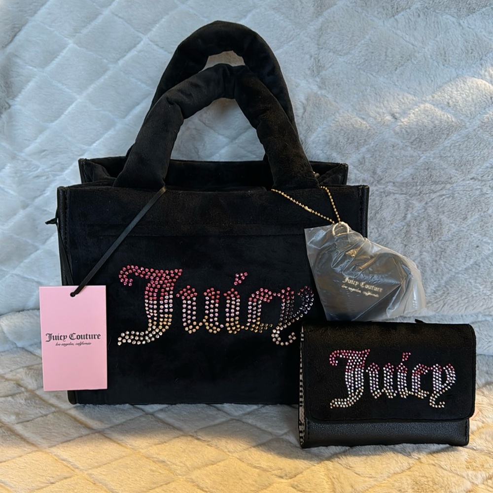 Juicy Couture plush bag and matching wallet